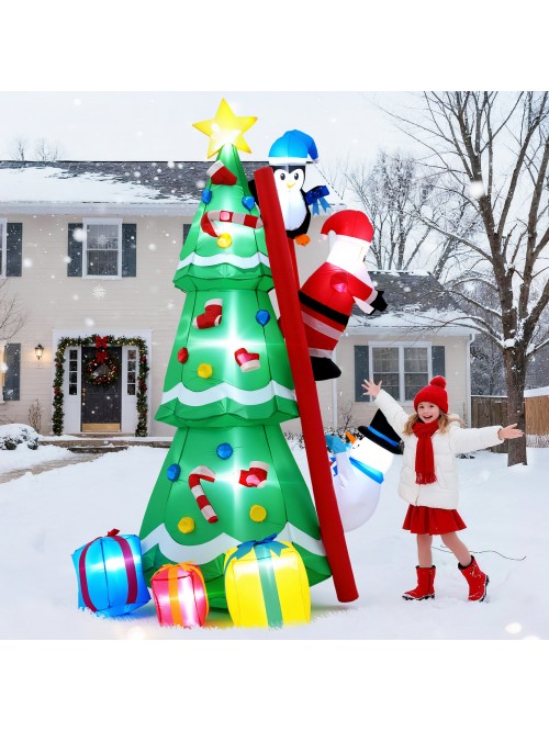 Veeboto 8FT Christmas Inflatable Tree with Gift Bo...